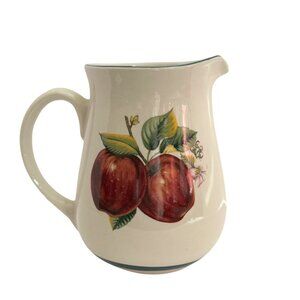 China Pearl Casuals Apple Design Ceramic Pitcher 7" Tall